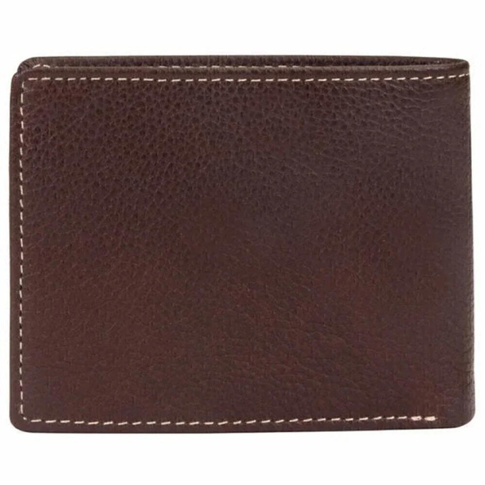 Timberland Pebble Leather Brown Men's Wallet Logo Embossed